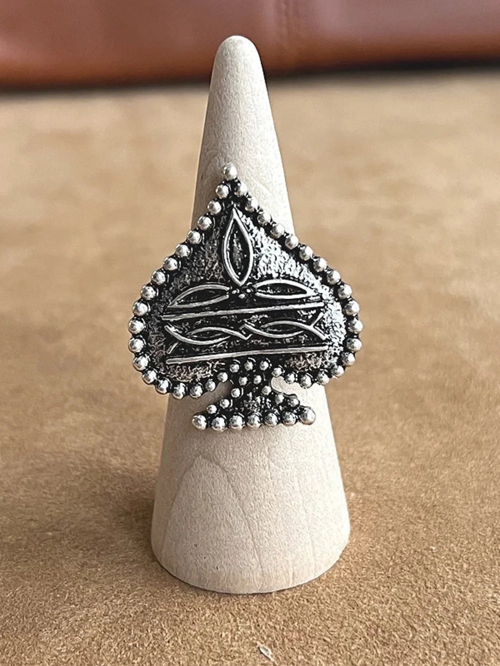 Silver Western Boot Stitch Ace Ring New